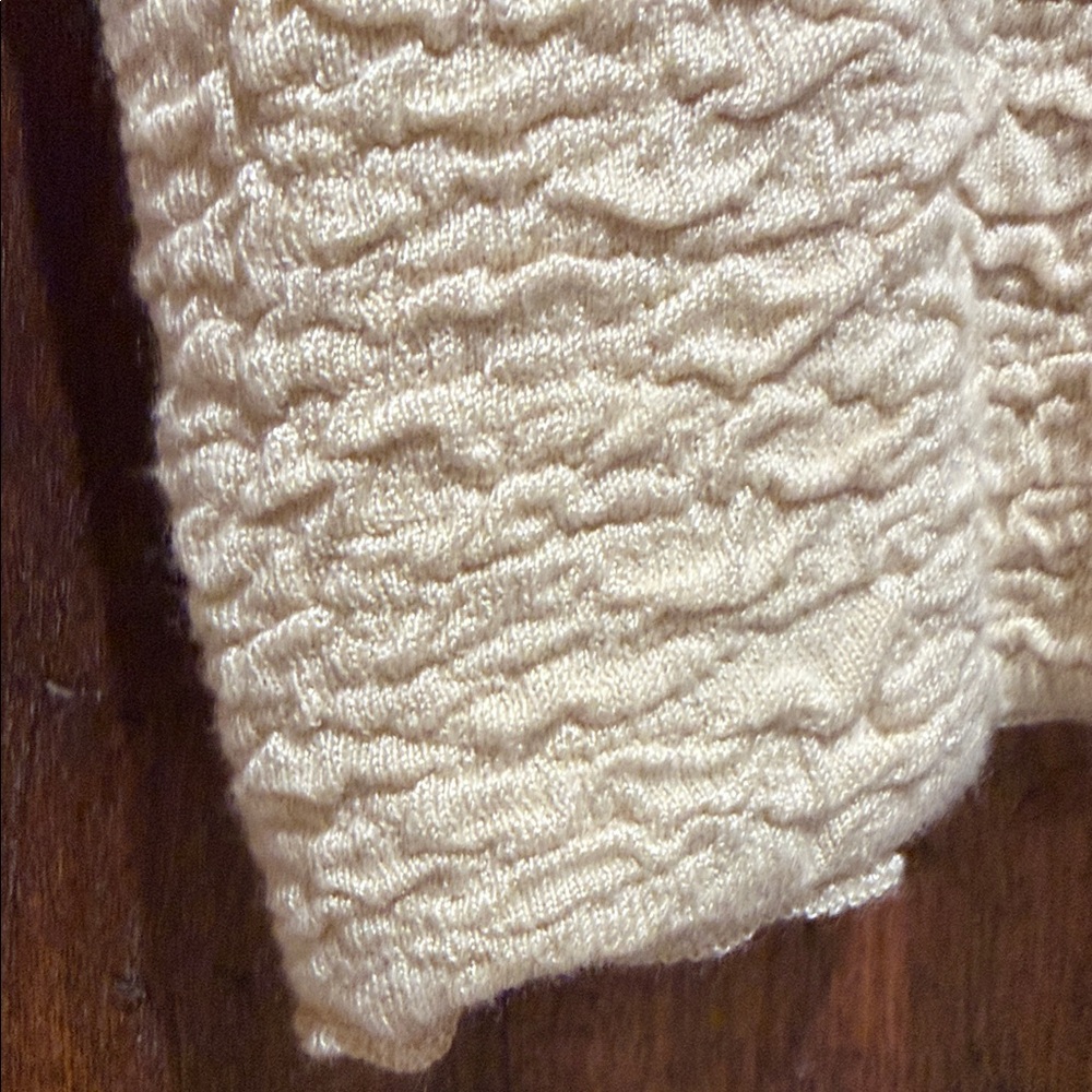 Natural Life cream textured scoop neck cropped size small stretch neutral - Picture 5 of 8